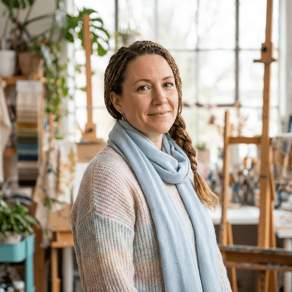 Professional headshot of a woman in her 40s in a smart blazer